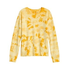 Athleta Yellow Orange Tie Dye Sundown Sweatshirt 572251